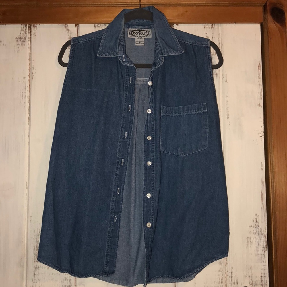 Chambray button down tank